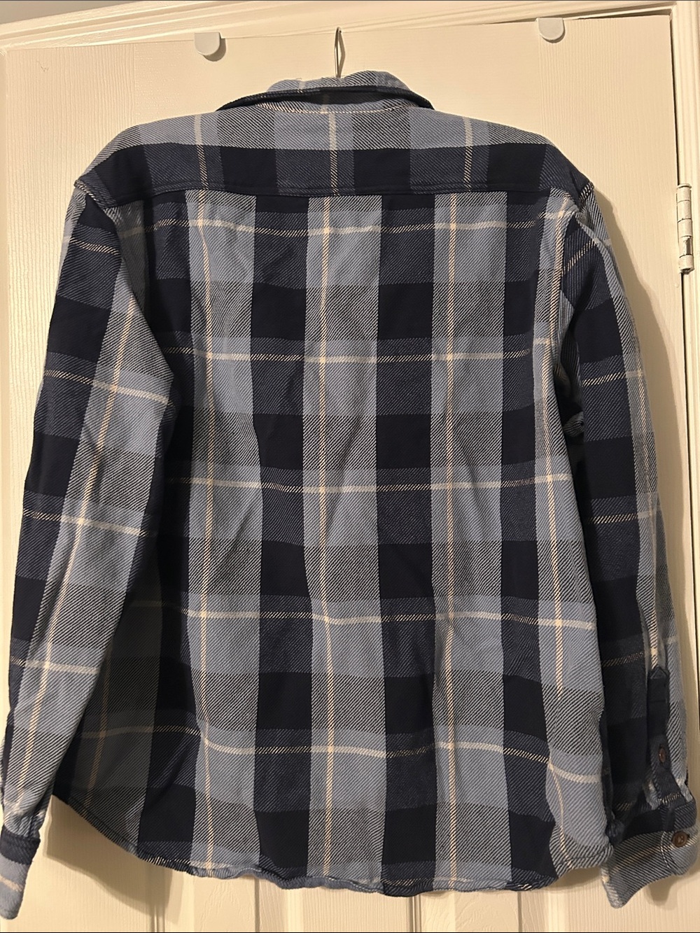 Old Navy Navy and Light Blue Plaid Button-Down Shirt - Picture 4 of 4